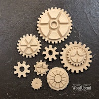 WoodUbend® 0056 Pack of cogs, mått 2,5-8cm