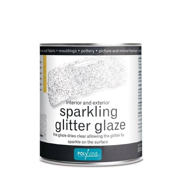 Polyvine Sparkling GLITTER GLAZE (silverglittrande lacklasyr) - SILVER