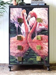 MINT - A3 Decoupagepapper (ca 30x42cm) - FLAMINGOS