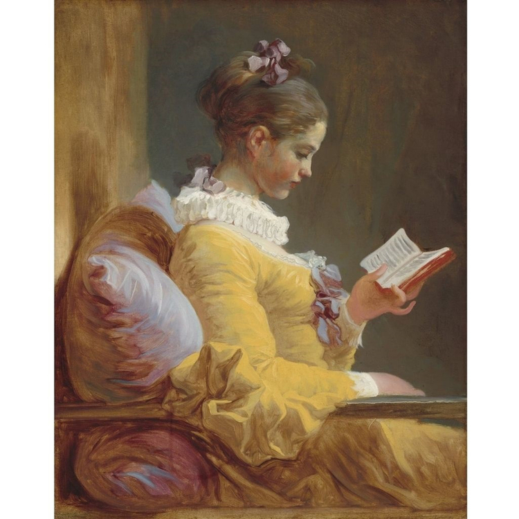 MINT Decoupage Paper YOUNG GIRL READING REVERSE