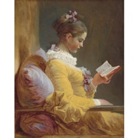 MINT - A1 Decoupagepapper (ca 59x84cm) - YOUNG GIRL READING - REVERSED