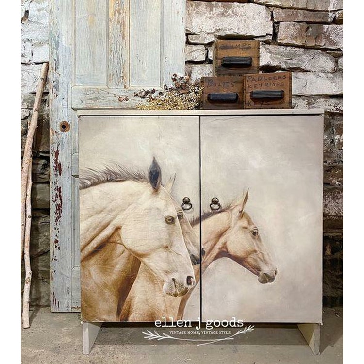 DECOUPAGE (decoupagepapper) - Mint By Michelle SEPIA HORSES - Photo Credit: @ellenjgoods.medina