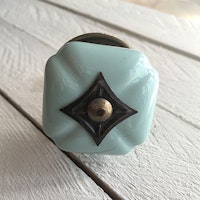 Möbelknopp -  Square Star Turquoise