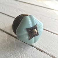 Möbelknopp -  Square Star Turquoise