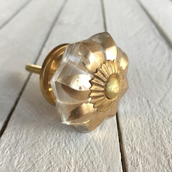 Möbelknopp - Golden Glass Flower