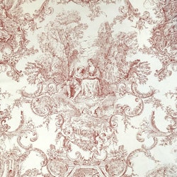Boel & Jan Textil Metervara - TOILE (off white / röd)