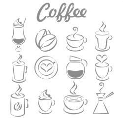 Autentico Schablon - Coffee Schablon ca 30x30cm