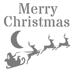 Autentico Schablon - Merry Christmas Santa ca 30x30cm