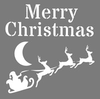 Autentico Schablon - Merry Christmas Santa ca 30x30cm