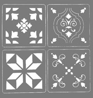 Autentico Schablon - French Tiles Set 4 á ca 12x12cm