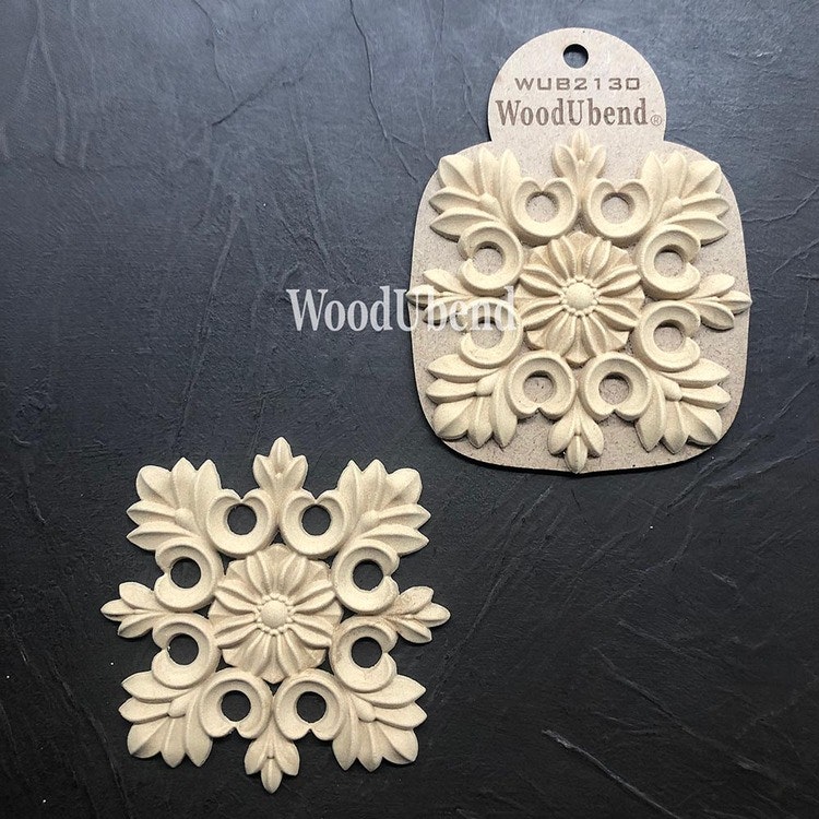 ORNAMENT - WoodUbend - Floral Squares WUB2130