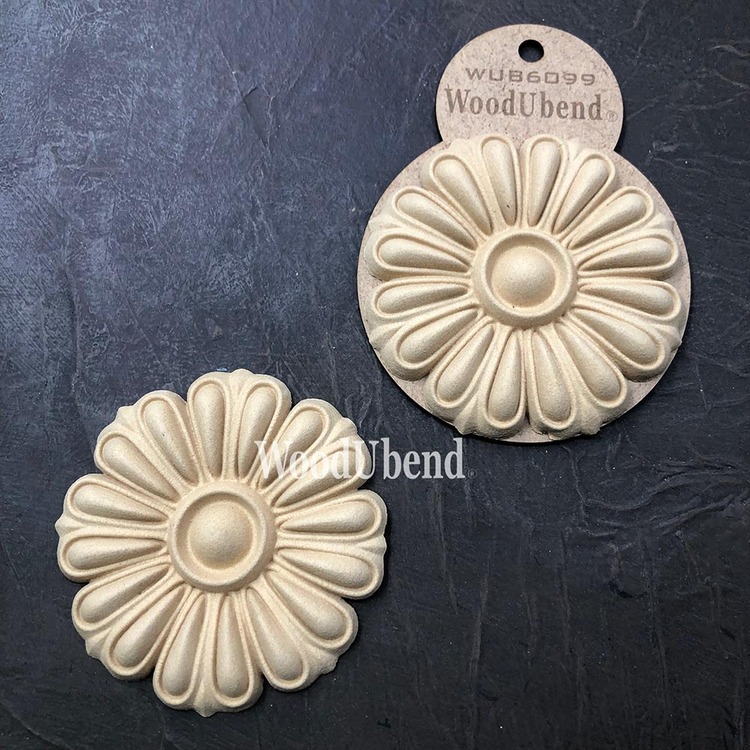 ORNAMENT - WoodUbend  - Rounded Flowers WUB6099