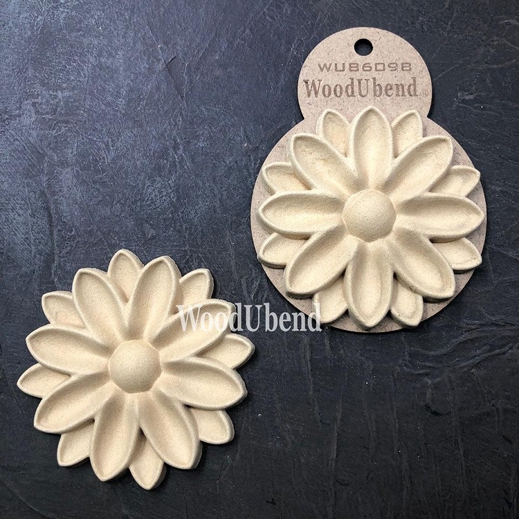 ORNAMENT - WoodUbend - Rounded Flowers WUB6098