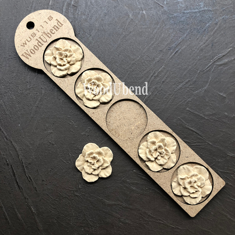 WoodUbend® Soft Petalled Flowers 4x4cm WUB1118.5 (5-pack)