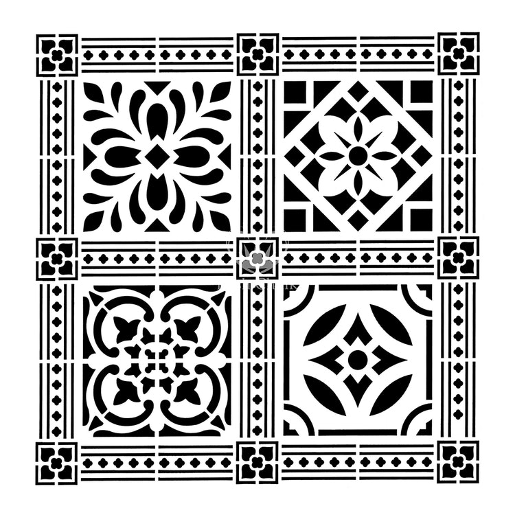 SCHABLONER - Posh Chalk Premium Stencils - Victorian Tile