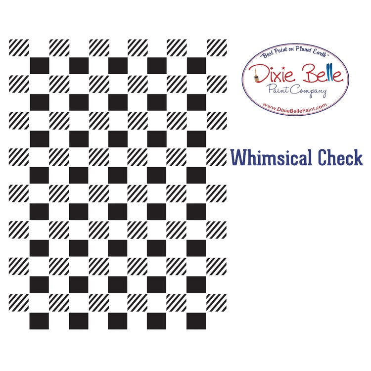 SCHABLONER - Belles and Whistles Stencil - WHIMSICAL CHECK