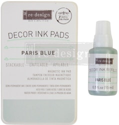 Re Design® - Stämpeldyna + färg 10ml - PARIS BLUE