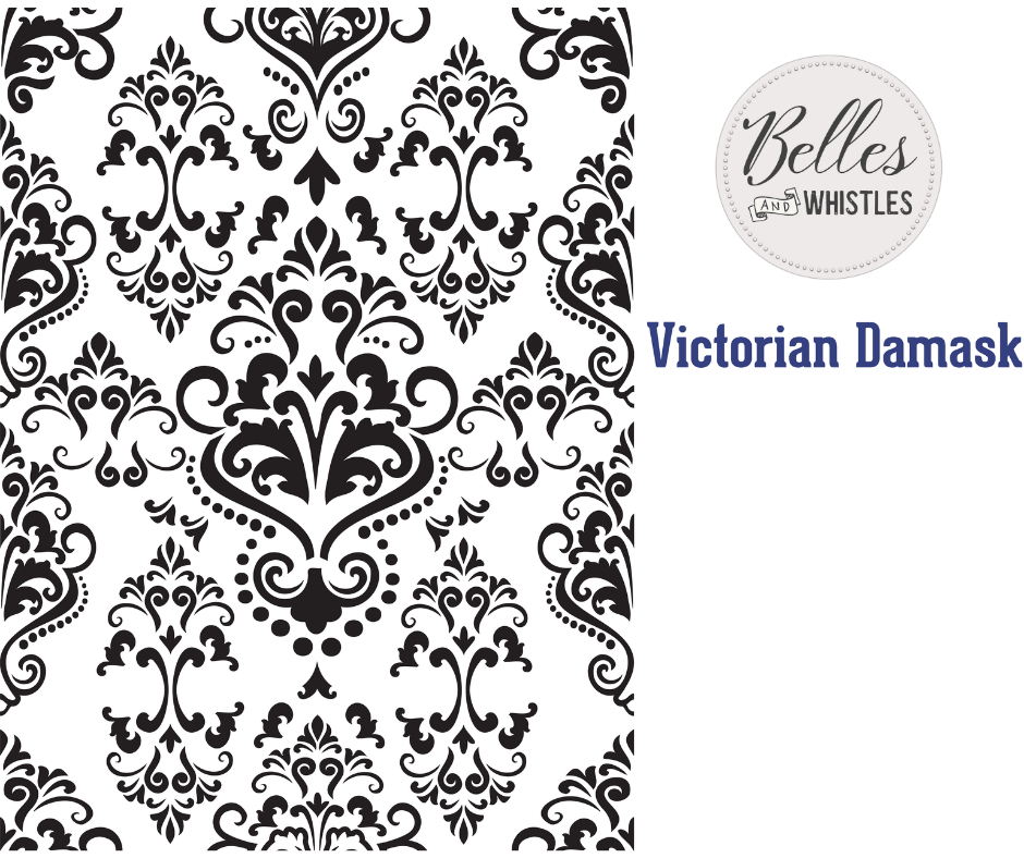 Belles and Whistles Schablon - Victorian Damask ca 40x50cm