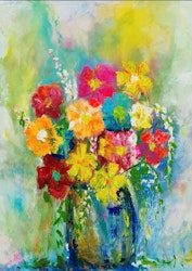 MINT - A3 Decoupagepapper (ca 30x42cm) - Karen's TECHNICOLOUR BOUQUET