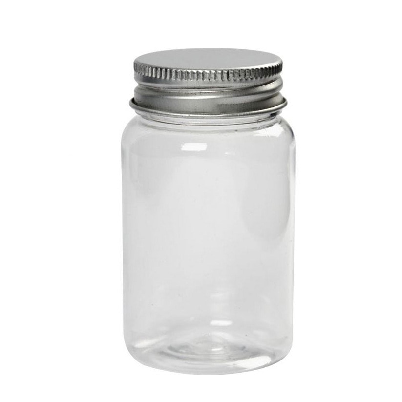 Plastburkar med aluminiumlock 100ml / 10-pack
