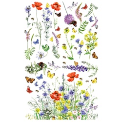 Belles and Whistles - Transfer - Wildflowers & Butterflies ca 96x61cm