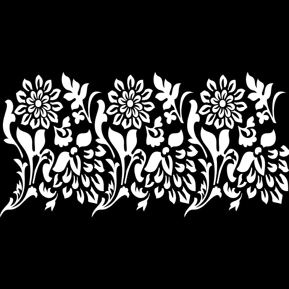 SCHABLONER - Belles and Whistles Stencil - Tea Towel Floral