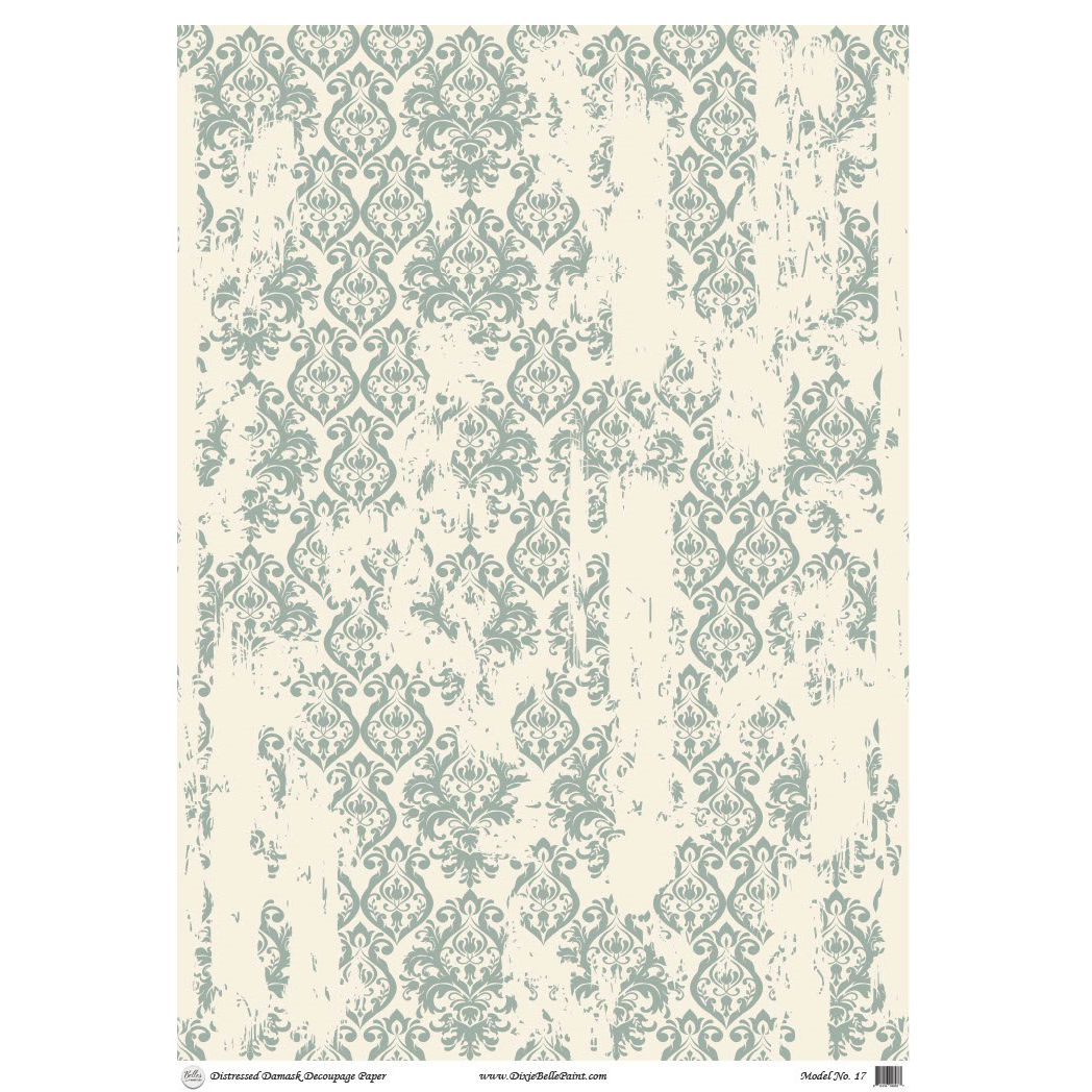 DECOUPAGEPAPPER - Belles and Whistles Rice Papers - Distressed Damask
