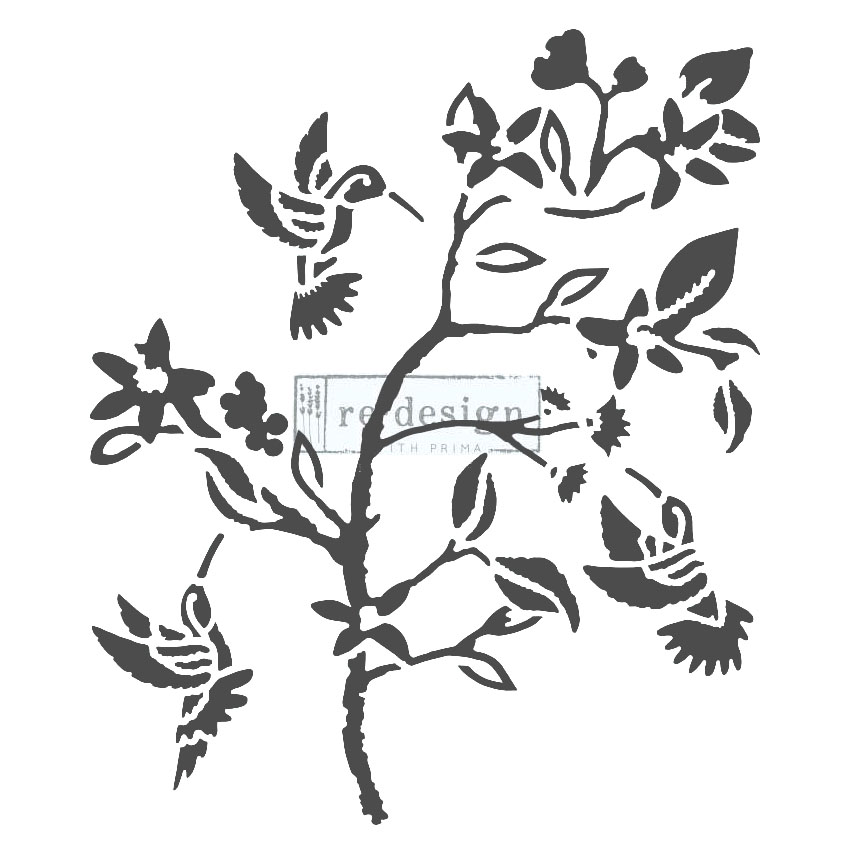 Re Design Decor Stencil - Schablon - HUMMING BIRD