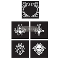 ReDesign Décor Stencils® - CeCe Mix & Style - GLAM PUNK - 5st Schabloner ​ca 30x20cm