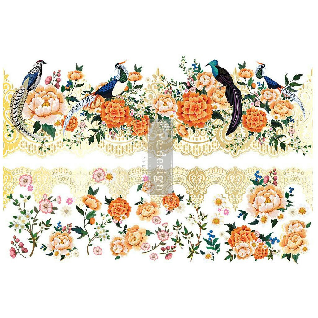 Re Design Decor Transfer - Transfermotiv - CeCe PHESANTS & PEONIES