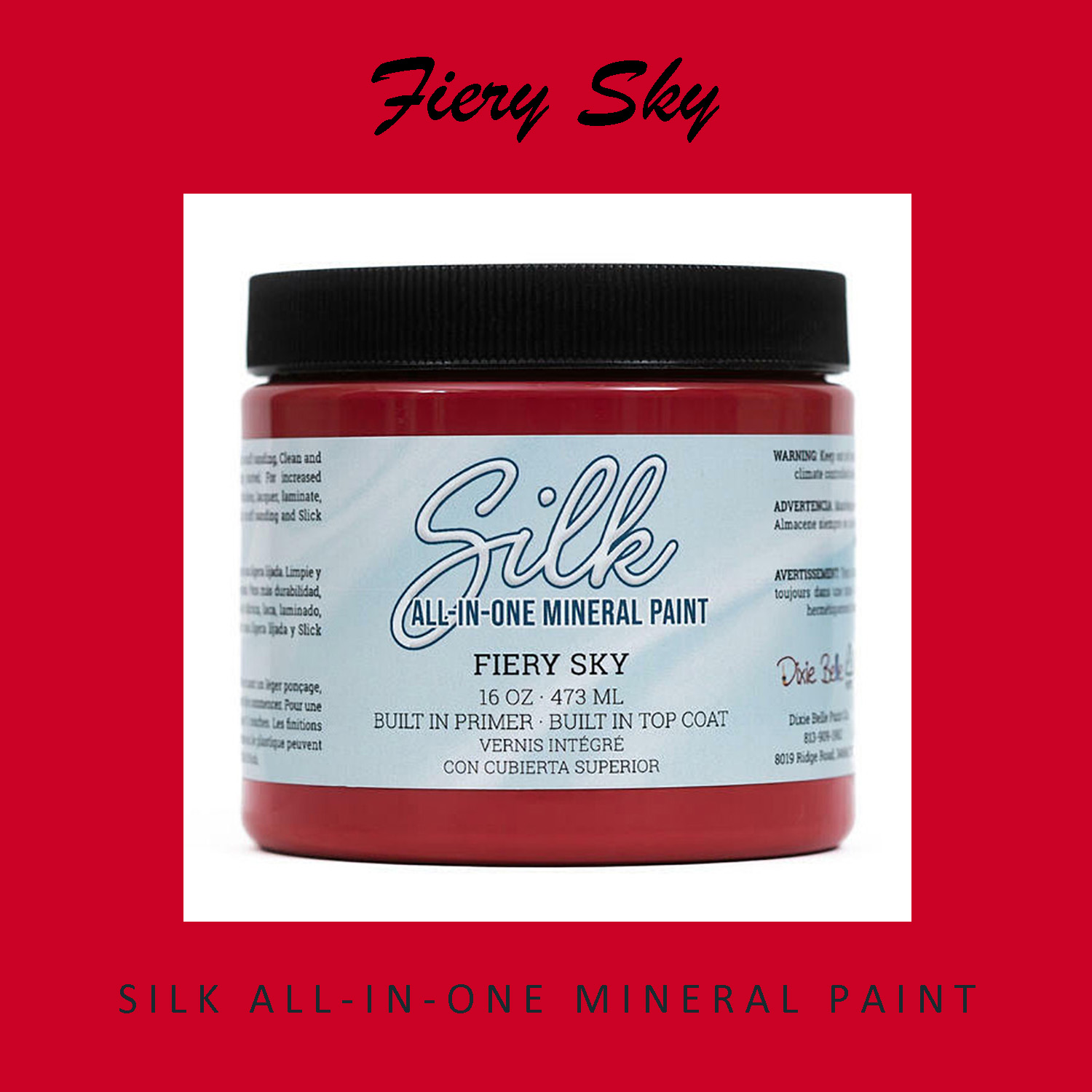 Dixie Belle SILK All-In-One Mineral Paint - FIERY SKY