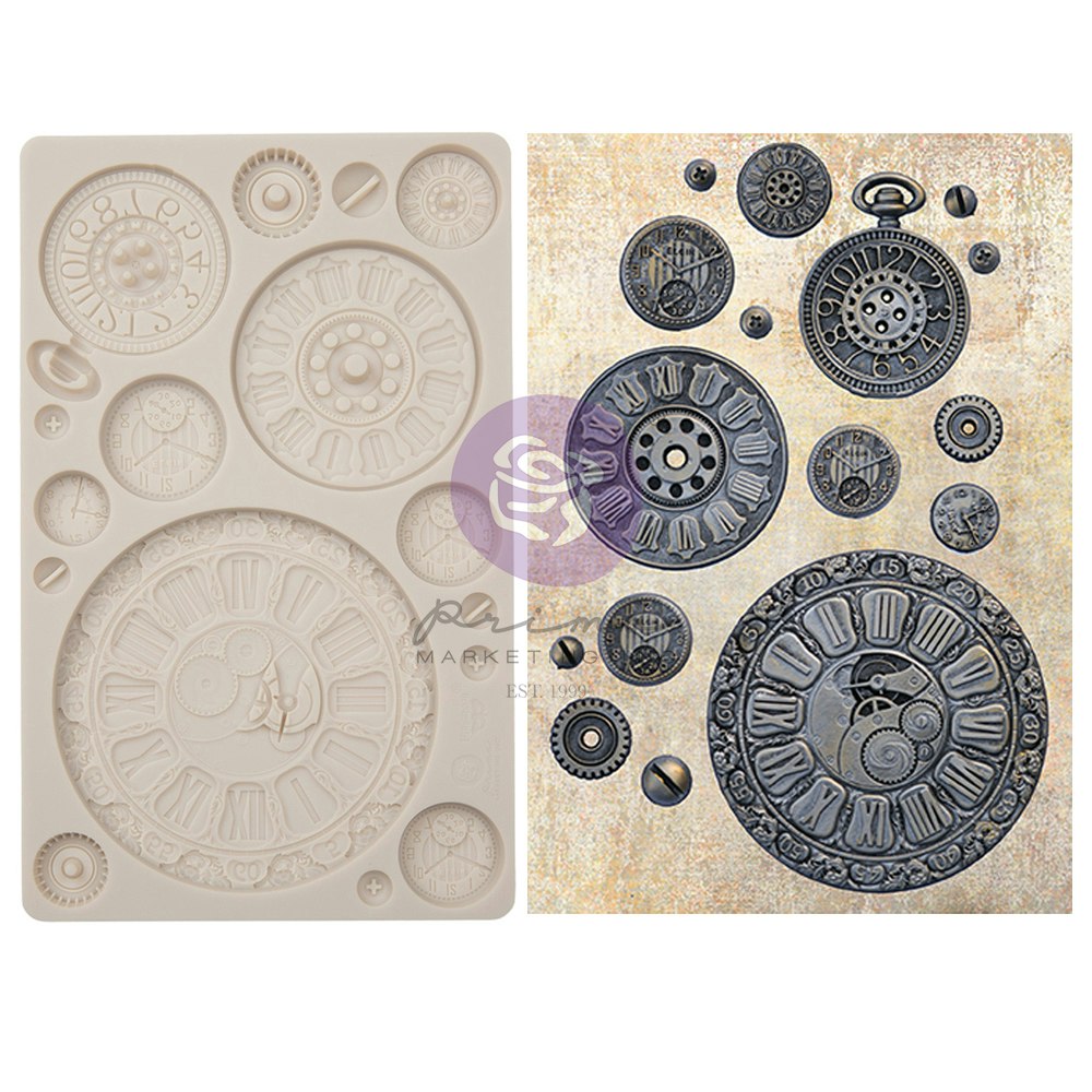 SILIKONFORM - Finnabair - Imaginarum Mould - Steampunk - Mixed Media - Clock Faces