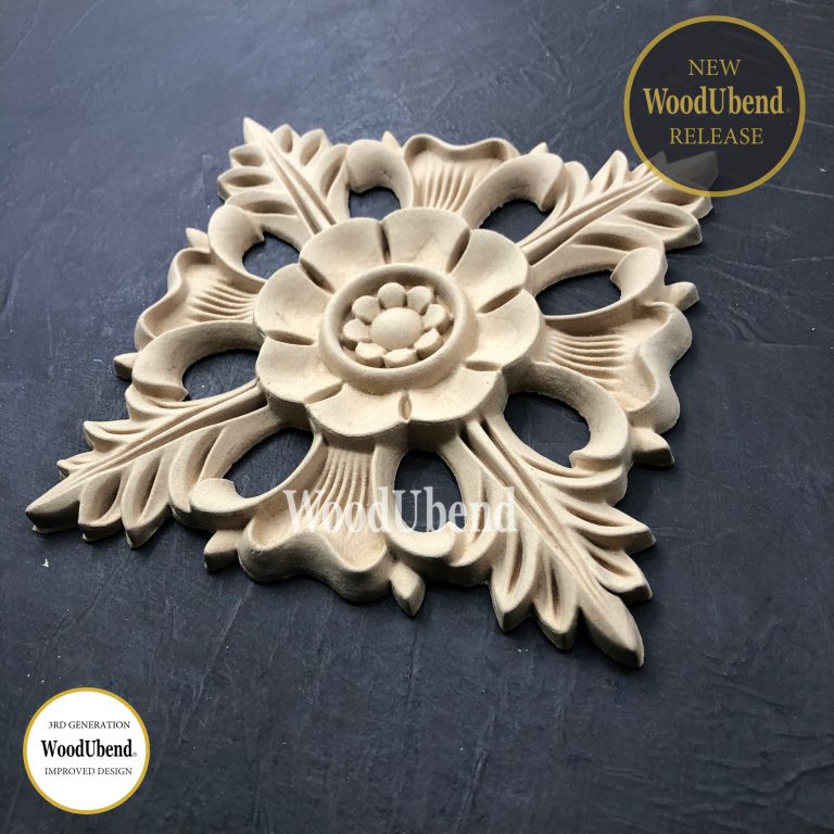 FLEXIBLA ORNAMENT - WoodUbend - Decorative Floral Squares (XL) WUB1352.18 (2-pack)