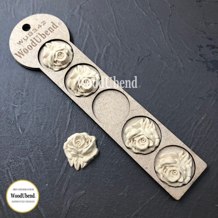 ORNAMENT - WoodUbend - Small Roses WUB342