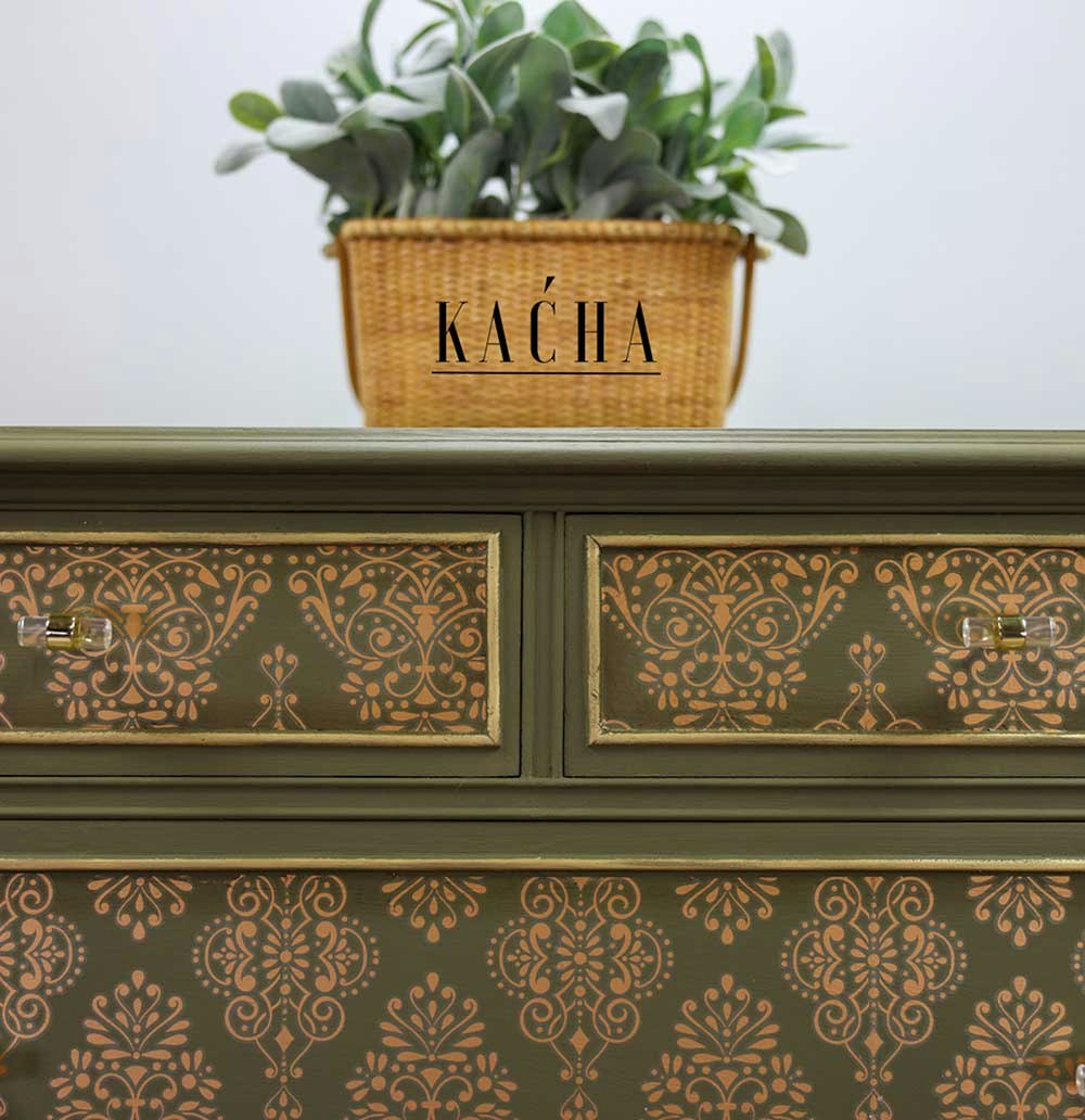 Transfermotiv - Re Design Décor Transfer - Golden Damask - Photo Credit: @Kaćha Furniture