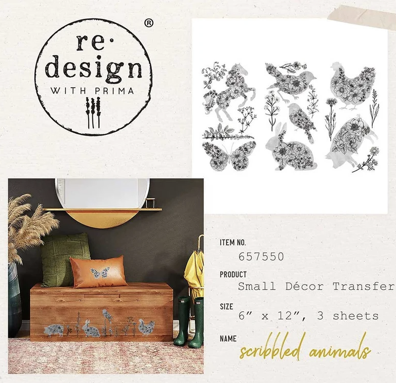 Transfermotiv - Re Design Décor Transfer - Scribbled Animals
