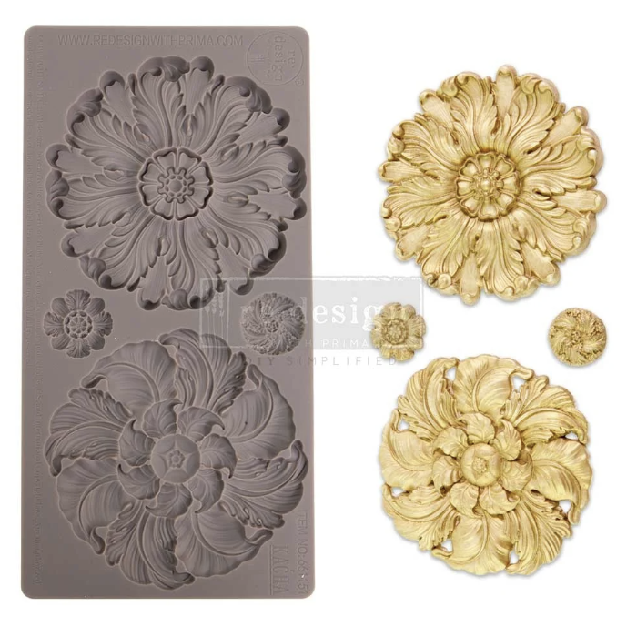 ReDesign Décor Moulds® - Kacha Engraved Medallions (ca 13x25cm)