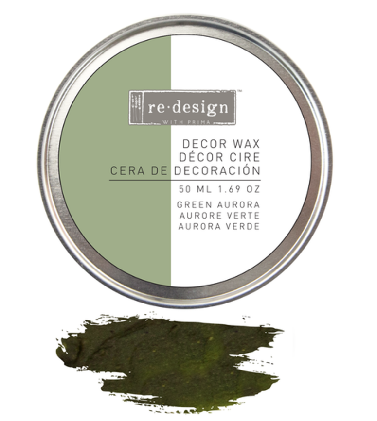 Dekorwax - Re Design - Metallisk Vaxpasta GREEN AURORA (oliv/grön)