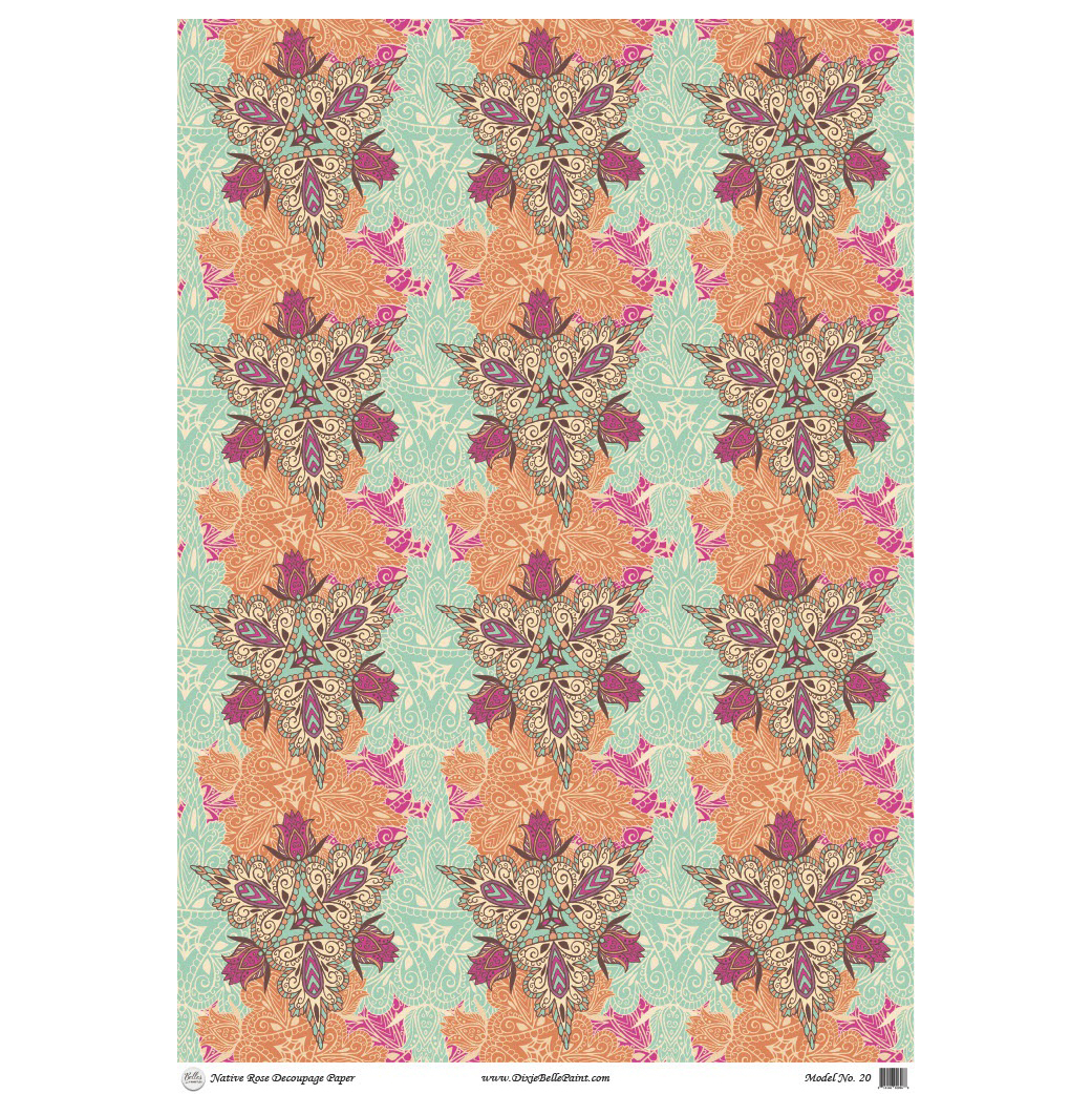 Belles and Whistles Rice Papers - Native Rose - A1 ca 59x84cm