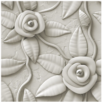 MINT - Tissue Decoupagepapper - 3st 35x35cm - WHITE FLOWER