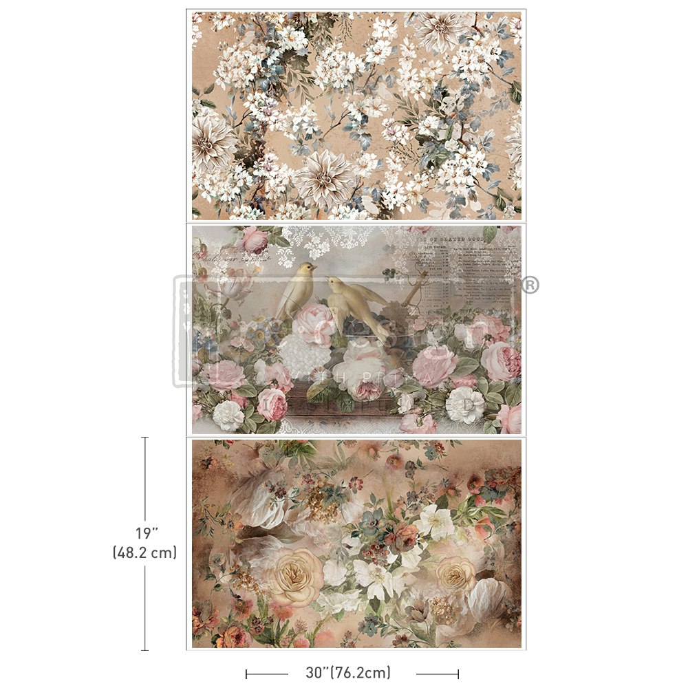 DECOUPAGEPAPPER - Re Design Tissue Paper PACK - Romance in Bloom