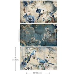 Re Design Tissue Paper PACK - Sapphire Wings - 3st Ark á 48x76cm