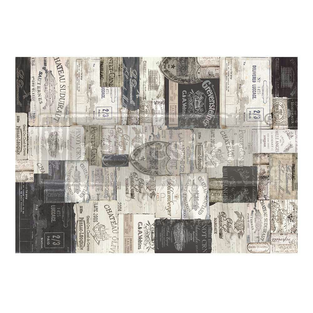 DECOPUPAGEPAPPER - A1 Decoupage Fiber Paper - Antique Labels