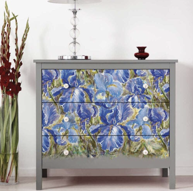 DECOPUPAGEPAPPER - A1 Decoupage Fiber Paper - Enchanting Iris