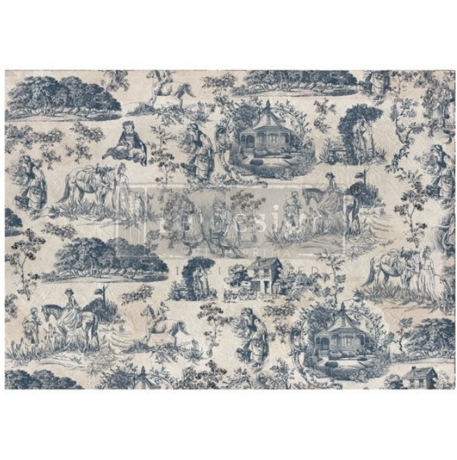 DECOPUPAGEPAPPER - A1 Decoupage Fiber Paper - Toile de Jouy