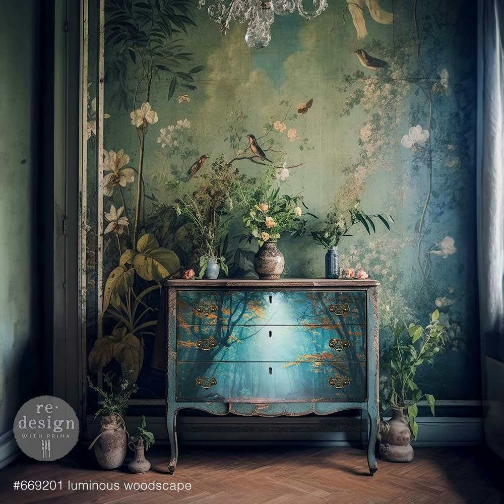 DECOPUPAGEPAPPER - A1 Decoupage Fiber Paper - Luminous Woodscape