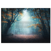 Re Design - A1 Decoupage Fiber Paper - Luminous Woodscape 59x84cm