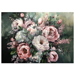 Re Design - A1 Decoupage Fiber Paper - Mossy Rose Delight 59x84cm