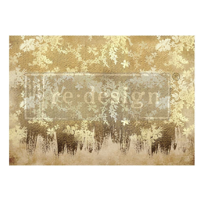 DECOPUPAGEPAPPER - A1 Decoupage Fiber Paper - Gilded Lace