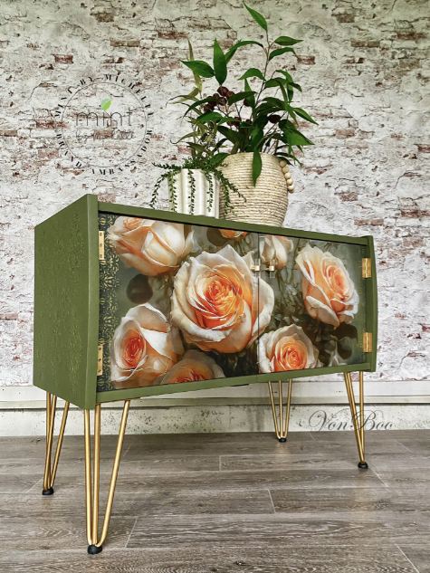 DECOUPAGE - MINT - Decoupagepapper - ROSES ON HIGH